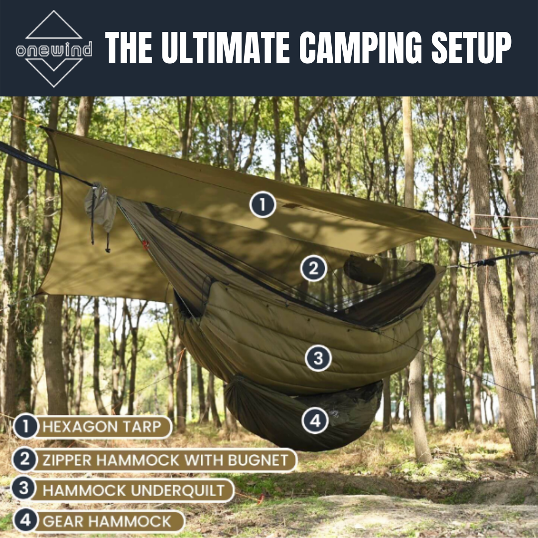 Onewind Hammock Underquilt for Camping, Hiking, Backpacking , 50F, Olive Green, 82inch x 52inch