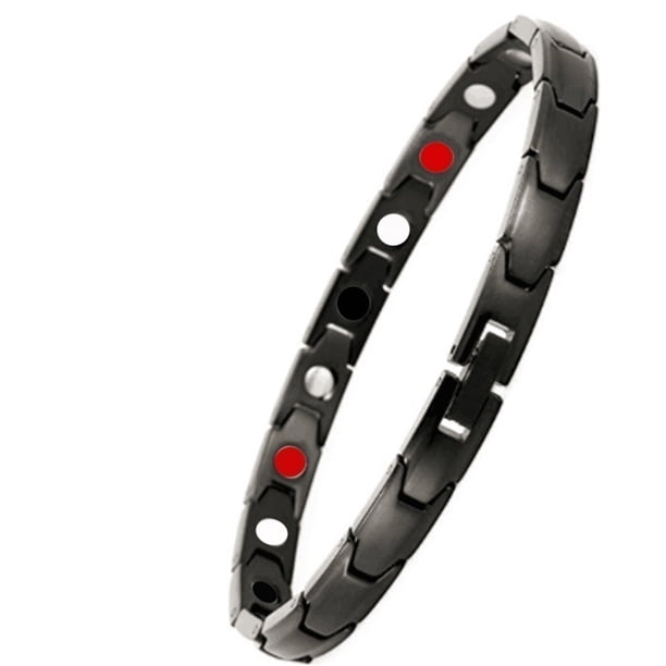 Xihbxyly Pulsera Magnética, Elegante Brazalete Trenzado para La Salud, Terapia Magnética de 3500 Gauss, Acero Inoxidable Energizante, Alivio Del Dolor y Mejora Del Sueño, Accesorio de Moda Unisex.