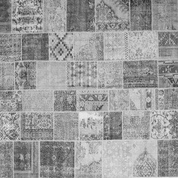 Ahgly Company Indoor Square Patchwork Gray Transitional Area Rugs, 6' Square