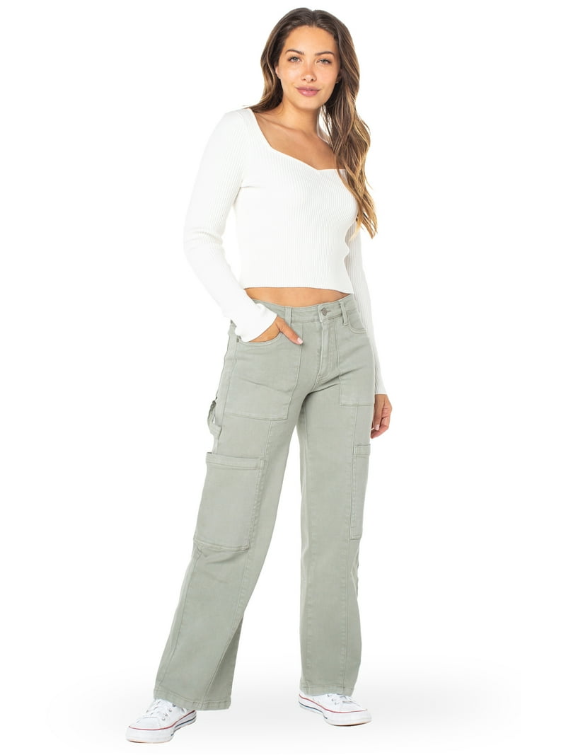 Celebrity Pink Juniors and Juniors Plus Wide Leg Seamed Cargo