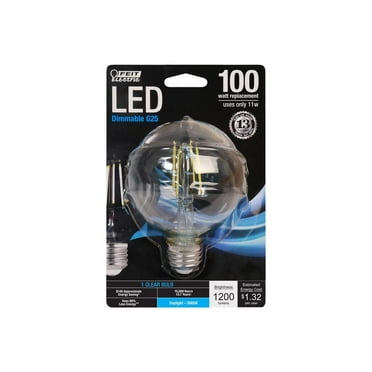 Feit Electric BPG25100850FLED Filament LED Bulb G25 E26 (Medium) Daylight 100 W Clear