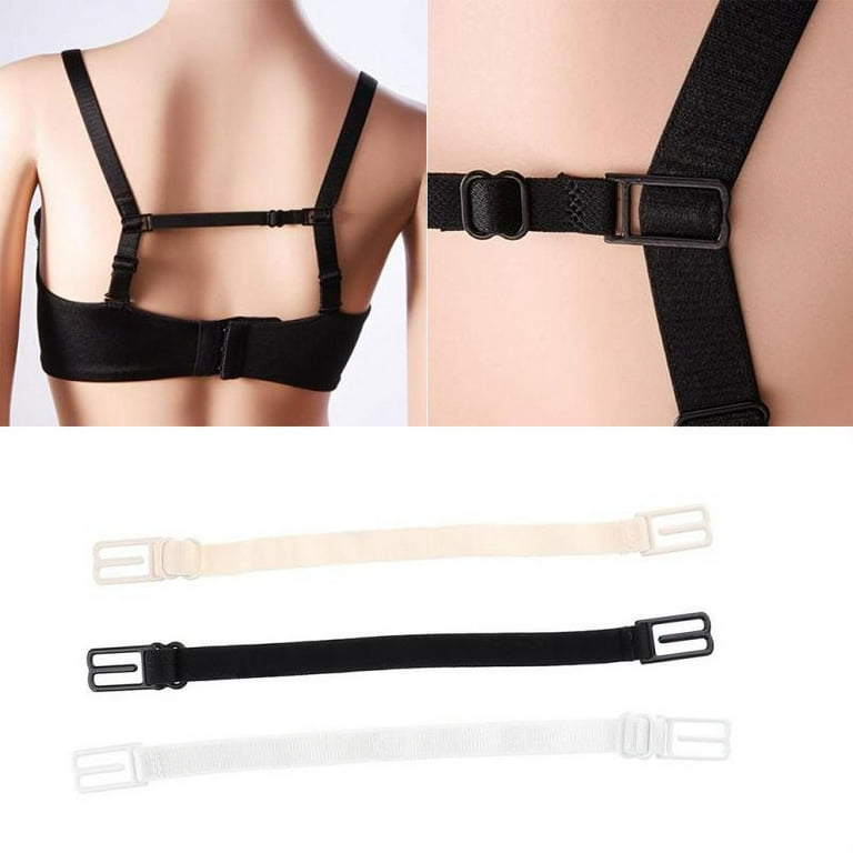 3 PCS Women Nonslip Elastic Adjustable Band Bra Strap Holder Strap Back Clip