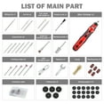 thumbnail image 3 of ‎Power Rotary Tool Kit, 3.7V Cordless Mini Grinder Multi-Tool Set for Drilling Grinding Polishing Engraving and Cutting, Red, 3 of 6