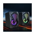 thumbnail image 1 of 2Pcs Portable Speaker High-Volume Subwoofer USB Computer Audio Loudspeaker for Home Office Desktop-Black, 1 of 5