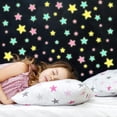 thumbnail image 6 of HOMEIORA 100 Pcs 3D Wall Glow In The Dark Stars Stickers, with 1pc Glowing moon, for Kids Room DIY Home Decor, Yellow, 6 of 8
