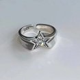 thumbnail image 2 of Anillo de estrella geométrica de pentagrama de moda para mujer, anillo de dedo ajustable, joyería vintage, estética irregular, accesorios Y2k, 2 of 5