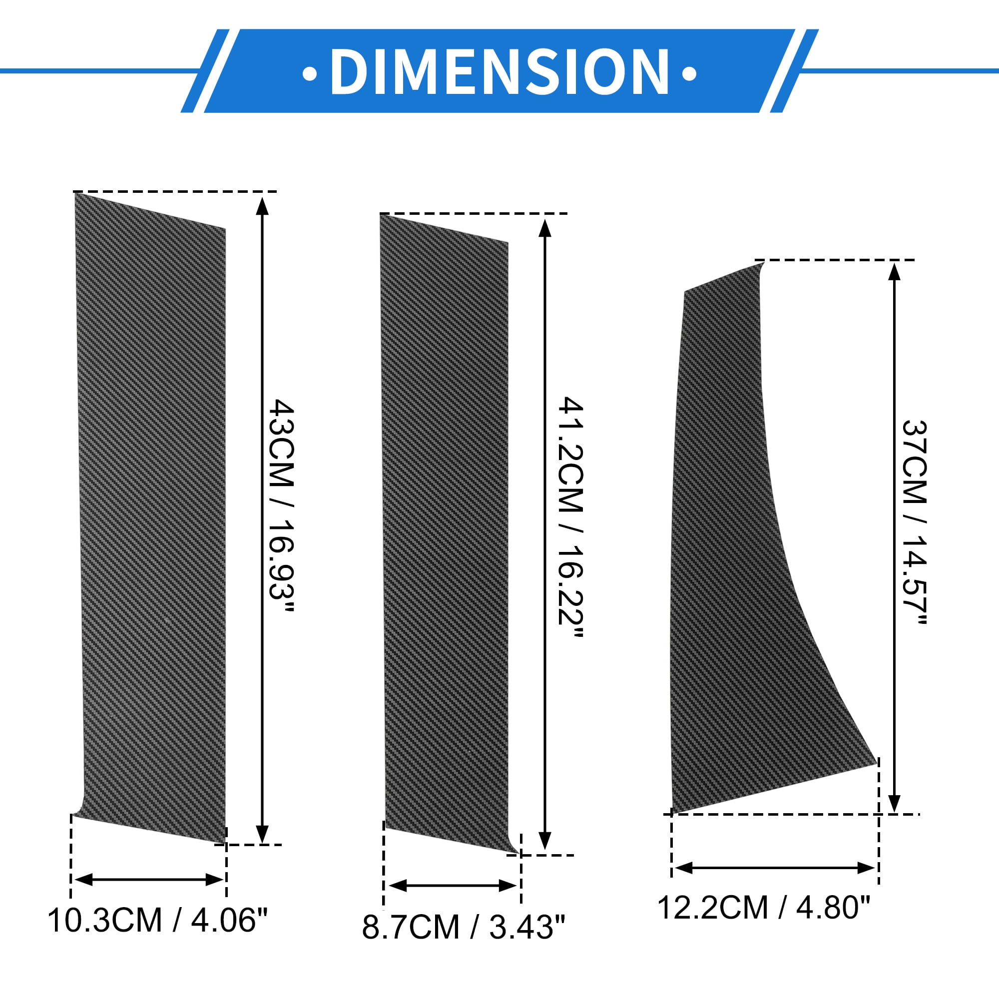 Unique Bargains 6 Pcs Door Pillar Window Trim for Mitsubishi Outlander Sport ASX 2011-2019