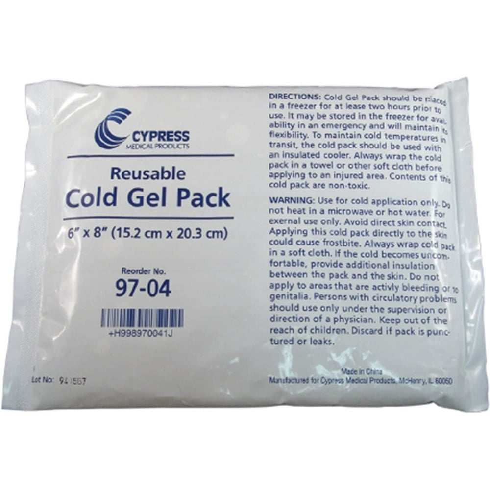 AMZ Supply Case of 12 Reusable Freeze Gel Large 6 x 8 Plastic Firs Aid