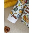 thumbnail image 5 of LMLYSoH Baby Girls Boys Sweatshirts Rompers Thanksgiving Clothes Turkey Letter Pumpkin Print Crew Neck Long Sleeve Toddler Bodysuits, 5 of 9
