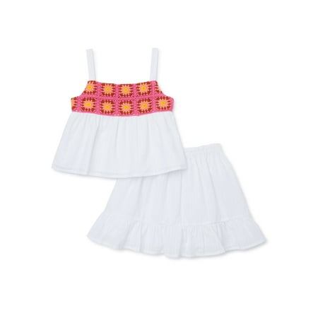 

Wonder Nation Toddler Girls Top and Skirt Set 2-Piece Sizes 12M-5T