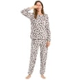 thumbnail image 1 of Pijama De Franela Lindo Impreso Manga Larga Top Y Pantalones Para Dormir Ropa De Dormir Suave Conjuntos Invierno Para Mujeres Leopardo S Unique Bargains Pijama, 1 of 6