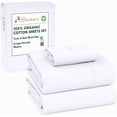 thumbnail image 3 of RUVANTI 100% Organic Cotton Sheets - Twin XL Sheet Sets - 3 Piece Percale Weave Bedding, Crisp, Cooling & Breathable, Soft & Durable, 16" Deep Pocket, Hotel Quality Sábanas - Bright White, 3 of 8