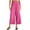 Hot Pink, variant on Admvng Women's Pants Solid Color Cotton and Linen Zipper Elastic Waist Loose Casual Wide Leg Pants XS-3XL