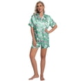 thumbnail image 2 of DAKIMOE Womens Silk Satin Pajama Set Valentines Pajamas Short Sleeve Shirt with Shorts 2 Piece Pjs Sets Soft Silky Sleepwear Nightwear Button-Down Loungewear S-XL, 2 of 7