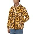 thumbnail image 3 of Honeii Vintage Wood Grain Sunflower A Print Hoodies for Men, Pullover & Full Zip, Breathable Zip up Hoodie, Sweatshirt-Large, 3 of 5