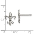 thumbnail image 5 of Chisel Titanium Polished Fleur de lis Post Earrings - 13mm, 5 of 7