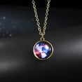 thumbnail image 4 of Kripyery Pendant Necklace Personality Double Sides Glow in The Dark Vintage Colorful Galaxy Glass Ball Necklace Jewelry Accessory, 4 of 8