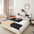 thumbnail image 3 of Castle Fairy Retro Stacked Rectangle Queen Sheets 4 Pieces,Mid Century Solid Square Queen Sheet Sets,Beige Gray Black White,1 Flat Sheet, 1 Fitted Sheet and 2 Pillowcases, 3 of 7