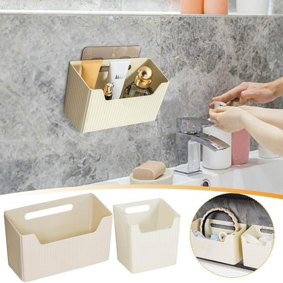 Xihbxyly Caja de Almacenamiento de Pared, Organizador de Baño Multifuncional, Toallero de Algodón Suave, Fácil de Sacar, Apto para Refrigerador y Azulejos, Organizador Del Hogar, Tamaño 10 X 11,5 X 1