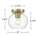 thumbnail image 6 of Possini Euro Design Kavin Modern Ceiling Light Semi Flush-Mount Fixture 8 3/4" Brass Clear Glass for Bedroom Kitchen Living Room, 6 of 6
