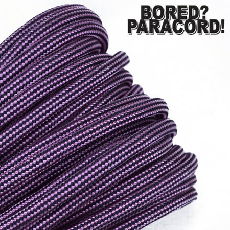 

Bored Paracord Brand 550 lb Type III Paracord - Rose with Black Stripes 1000 Feet