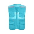 thumbnail image 2 of Plus Size Women's Loose Fit Fishing Travel Hiking Breathable Vest Jackets Casual Outdoor Waistcoat | CSEONE,Sky Blue 4XL, 2 of 5