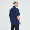 thumbnail image 2 of TOPTIE Men's Short-Sleeve Work Shirt Industrial Poplin Work Shirt, Workwear Men's Uniform-Navy-XL, 2 of 7