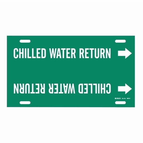Brady Pipe Mrkr,Chilled Water Return,8 to9-7/8 4023-G