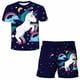 thumbnail image 1 of Verano niñas unicornio ropa traje niños moda niños niñas dibujos animados camiseta pantalones cortos 2 uds conjunto Casual ropa niños chándales 12T Gao Jinjia LED, 1 of 2