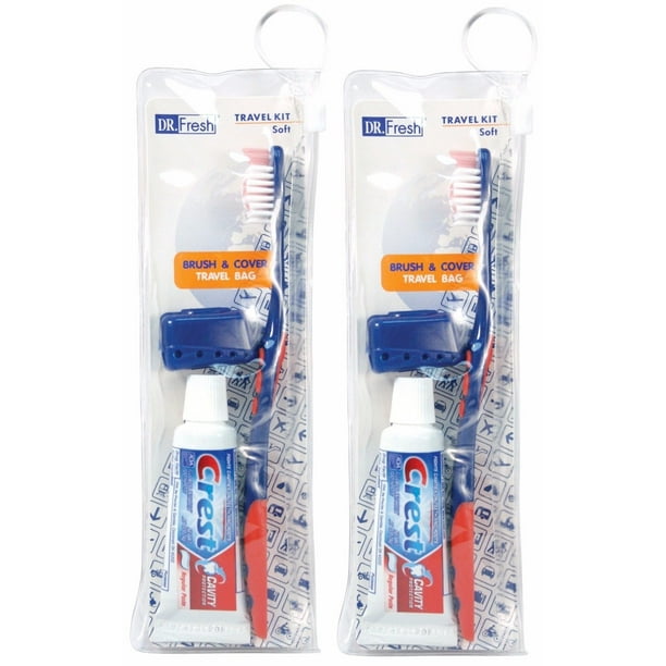 Dr. Fresh Toothbrush on the Go Travel Kit Toothpaste cap (2 packs