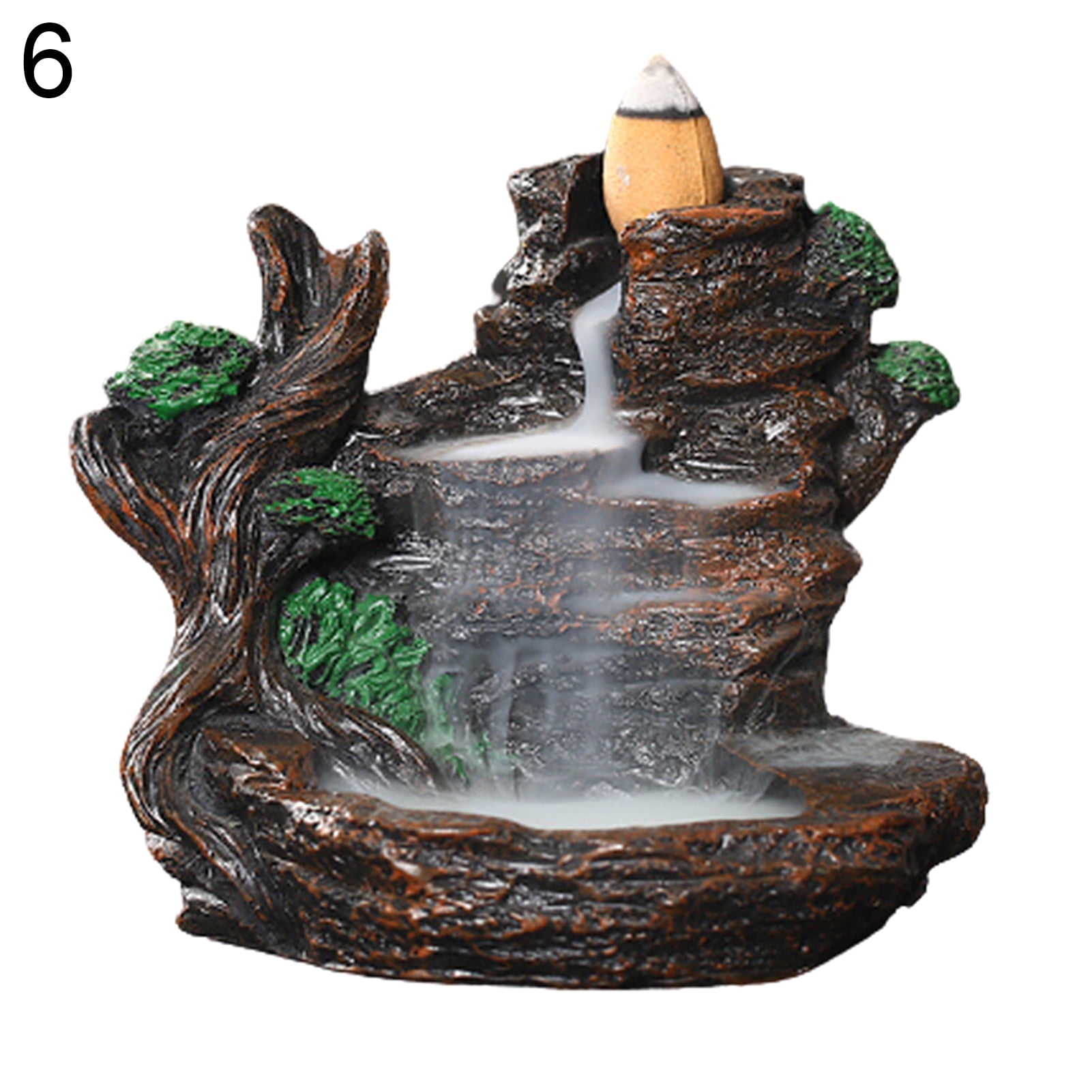 Flowing Ceramic Smoke Cone Big Lotus Designed Censer Backflow Incense Burners Tower Insece