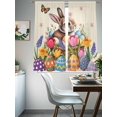 thumbnail image 4 of Easter Bunny Sheer Curtains 63 Inch Length 2 Panels Set Window Treatments, Colorful Eggs Spring Tulips Flower Vintage Rod Pocket Semi Curtains for Living Room/Bedroom/Kitchen Décor, 104"W x 63"L, 4 of 7