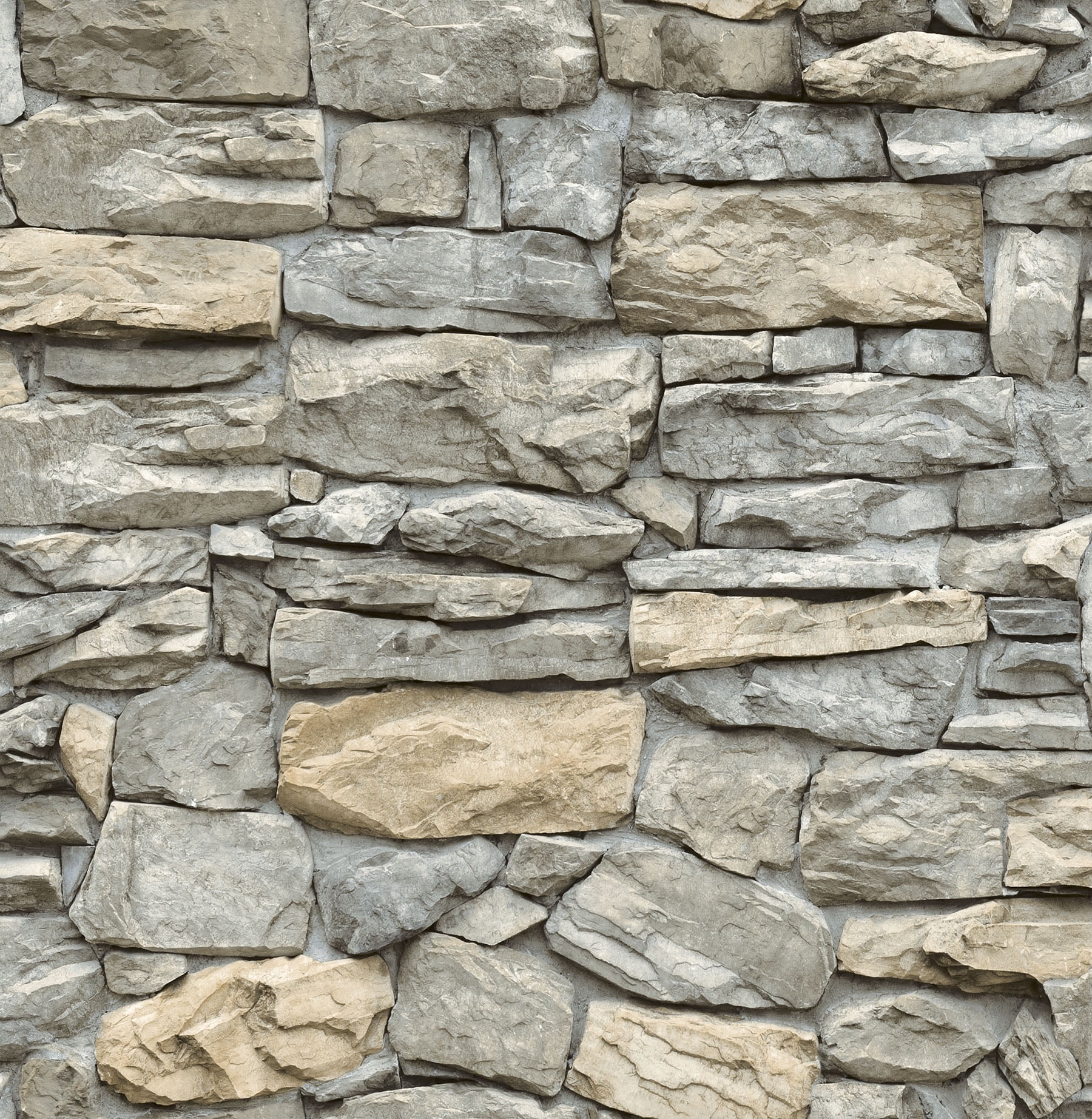 InHome Kilkenny Grey Stone Peel & Stick Wallpaper