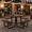 Black, variant on AwayHome Outdoor Picnic Table with 4 Benches, Seats 8 People, Powder-Coated Steel, Blue