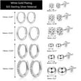 thumbnail image 5 of Hoop Earrings for Women 10 Pairs Chunky  Set,Trendy Hypoallergenic 14K Gold Silver Plated Thick Stud Huggie Earring Stacks Pack Jewelry for Sensitive Ears, 5 of 7