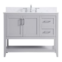 42 inch Single Bathroom Vanity in Grey with Backsplash