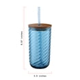 thumbnail image 4 of Beautiful 21-Ounce Tritan Swirl Texture Sipper Tumbler Set, Blue by Drew Barrymore, 4 of 11