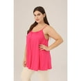thumbnail image 3 of TIYOMI Plus Size Camisole For Women 3X Adjustable Strappy Hot Pink Tank Tops Pleats Design Crewneck Solid Color Summer Spaghetti Strap Beach Casual Cami Loose Fit Vest 3XL 22W 24W, 3 of 5