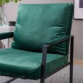 thumbnail image 4 of Accent Chair, Modern Velvet Upholstered Tufted Living Room Chair Armchair with Metal Frame, Comfy Single Sofa Chair Lounge Chair with Padded Cushion for Living Room Bedroom Office, Emerald, 4 of 7