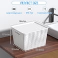 thumbnail image 3 of Anbers Lidded Storage Baskets, White, Plastic Organizer Baskets, Pack of 6, 3 of 7