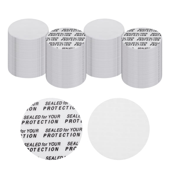 Uxcell 27mm / 1.06" Foam Lid Liner, 200 Pcs Adhesive Round PS Pressure Sensitive Seals, Cap Liners Resistant Tamper for Plastic Glass Jar Bottle Cap Canning Vials Seals