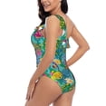 thumbnail image 6 of Daiia Turtles Women's One Piece Swimsuits Personalized One Shoulder Swimwear Asymmetric Ruffle Bathing Suits-X-Large, 6 of 8