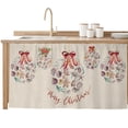 thumbnail image 2 of Coastal Christmas Cabinet Curtain 28"Wx51"L, Dustproof Storage Cabinet Curtain with Self Adhesive Tape, Xmas Balls Nautical Starfish Tall Pantry Cover Drape for Kitchen, Laundry Room, Utility Closet, 2 of 9
