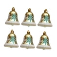 thumbnail image 3 of kusrkot 6 Pieces 2.7inch Christmas Tree Bells Pendants Decorative Props for Weddings Golden, 3 of 9