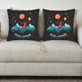 thumbnail image 3 of Set of 2 Throw Pillow Covers 18x18in - Vibrant Night Sky Design with Stars Orange Sun & Hot Air Balloon - Perfect for Couch Bed Car Decor, 3 of 8