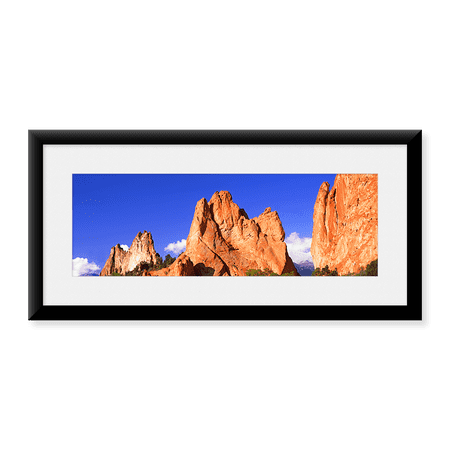 Framed Art Print, Low angle view of rock formations by Panoramic Images, 25-7/8" x 9-7/8"