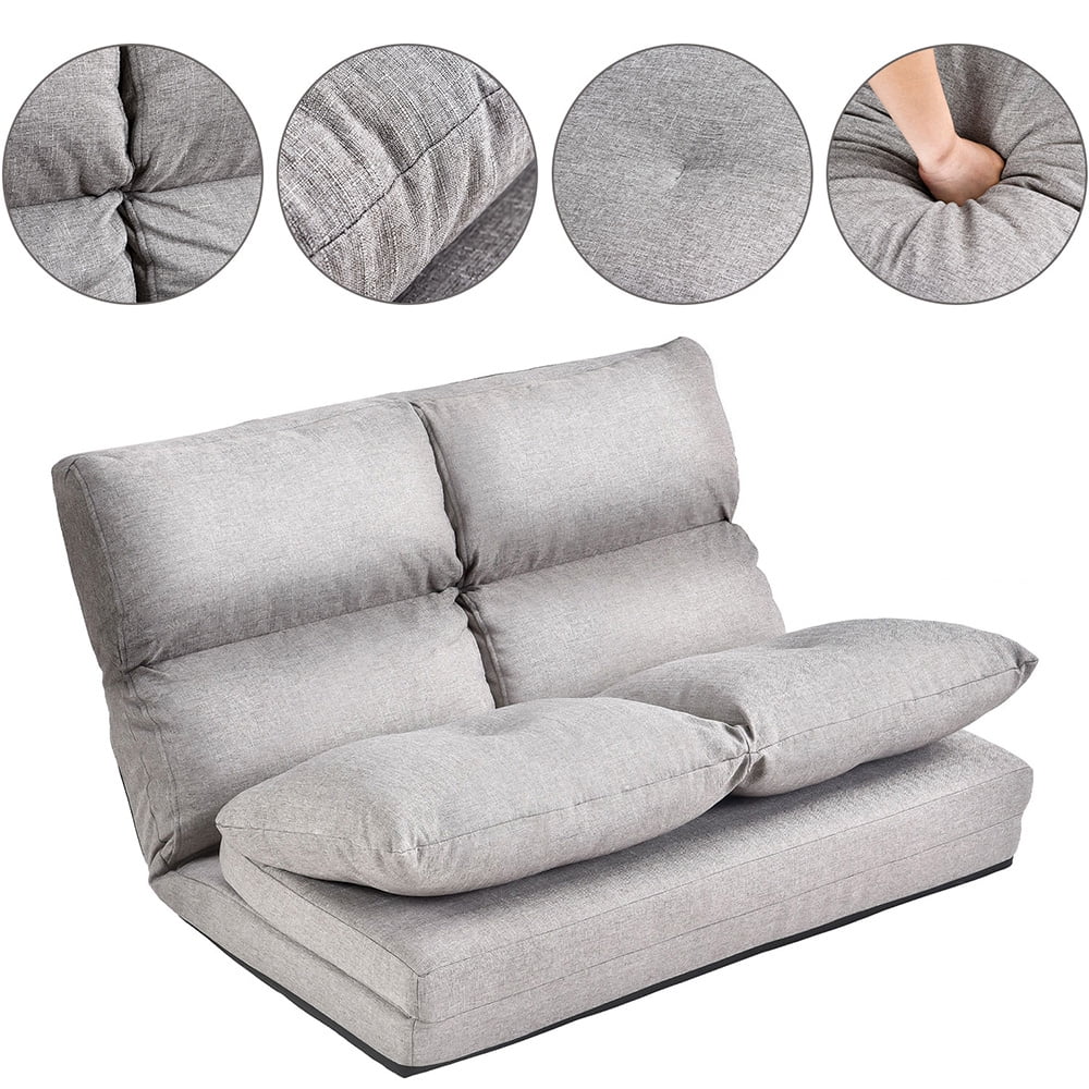 Kepooman Adjustable Folding Fabric Floor Sofa for Living Room Bedroom, 79.6" x W38.2", Gray Kepooman Adjustable Folding Fabric Floor Sofa for Living Room Bedroom, 79.6" x W38.2", Gray