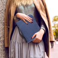 thumbnail image 5 of HELLHERO Blue Pebbled PU Leather Bible Carrying Case, Large Capacity Portable Tote Bag for Church Bible Study and Daily Carry, 5 of 12