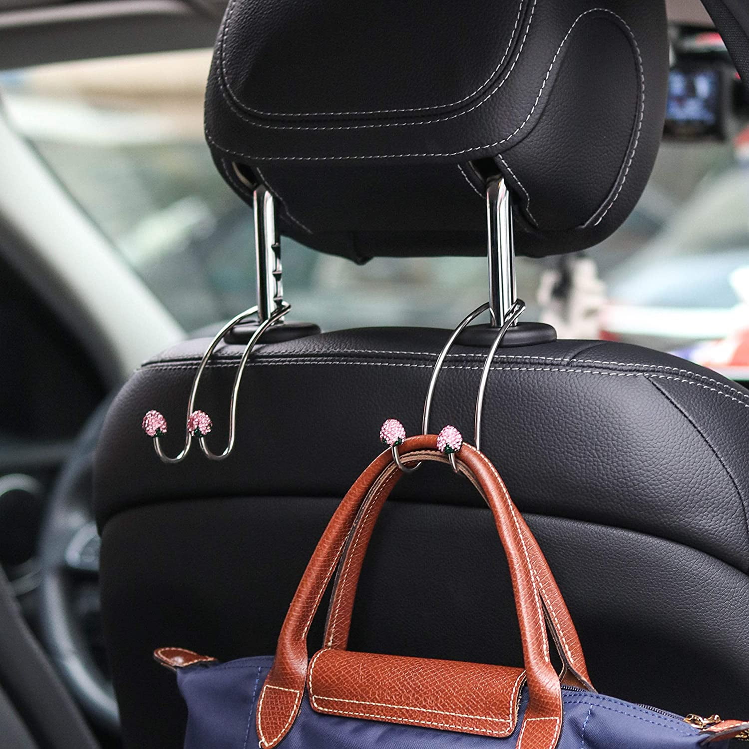 2pcs Universal Car Back Seat Headrest Hanger Holder Hook for Bag Purse Coat 