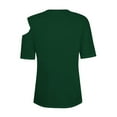 thumbnail image 4 of Womens Cold Shoulder Tops 2025 Summer Trendy Gradient/Solid Color Dressy Casual T-Shirts Crewneck Ladies Going Out Tunic Blouses, 4 of 6